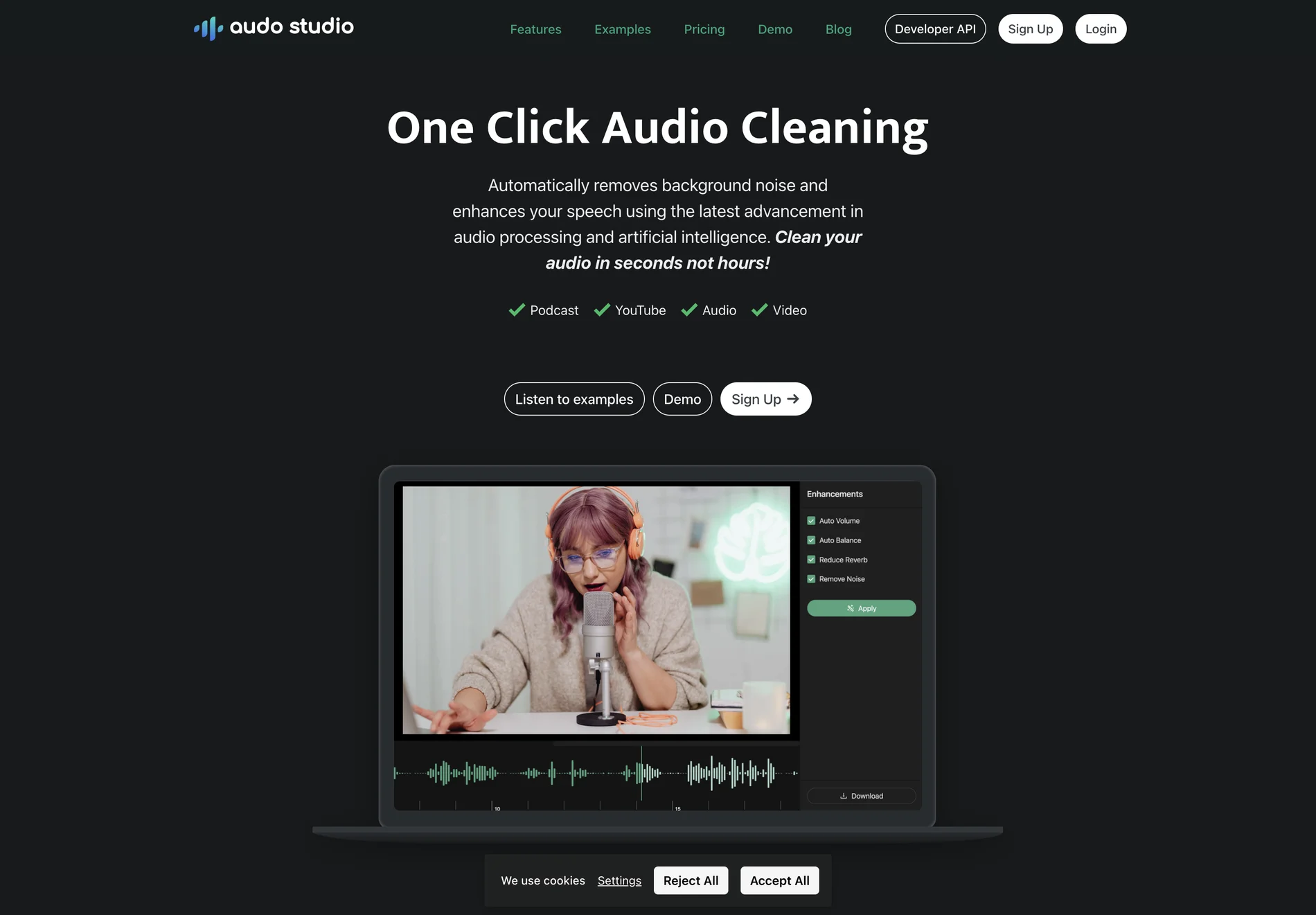 Audo Studio: One Click Audio Cleaning with AI