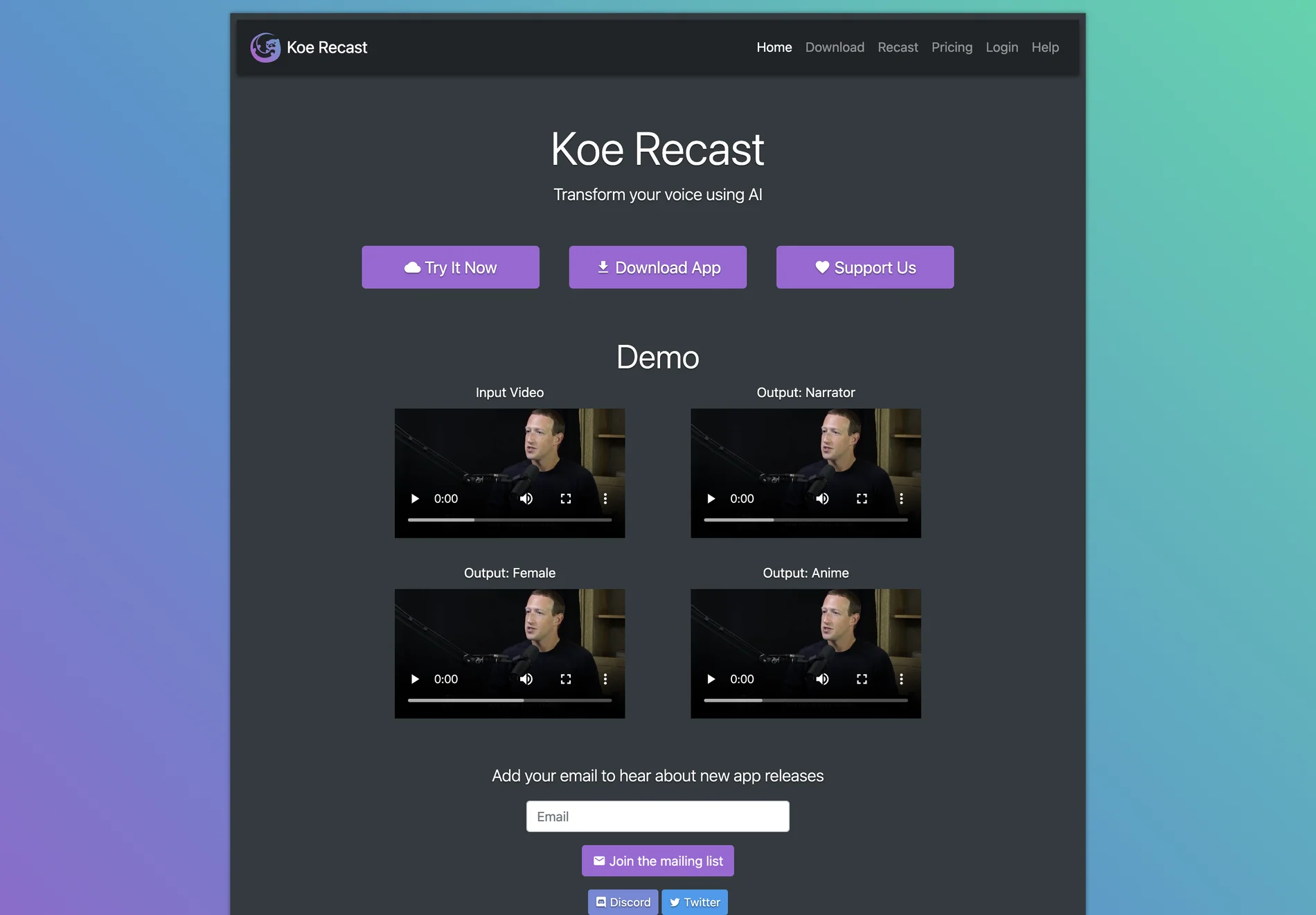 Koe Recast: Transform Your Voice with AI-Powered Voice Cloning