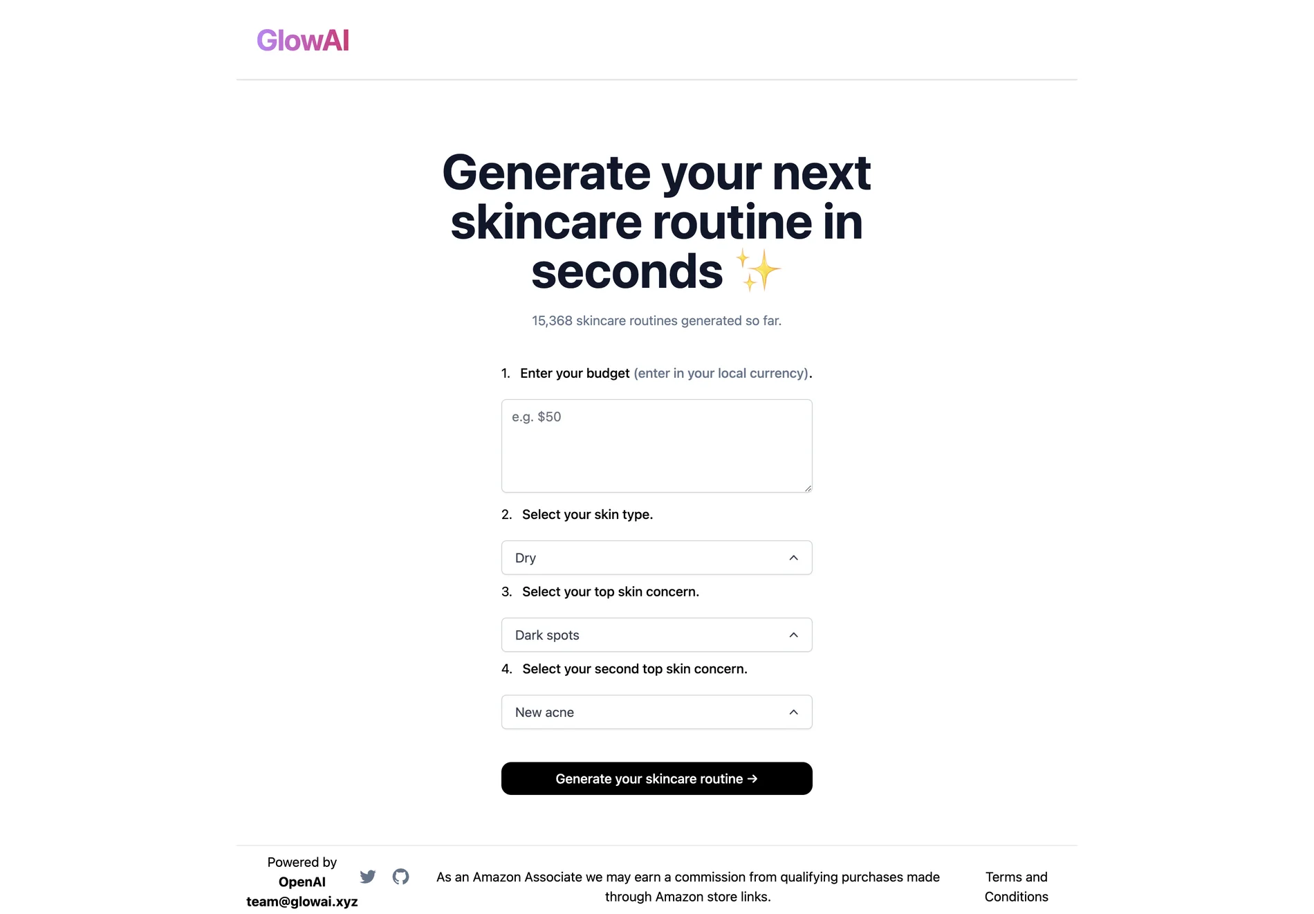 GlowAI: Your AI-Powered Skincare Routine Generator