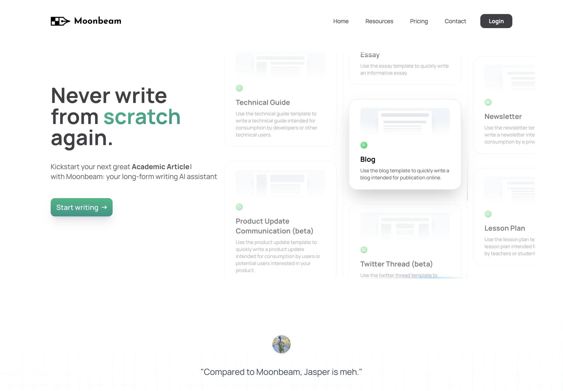 Moonbeam: Your AI Writing Assistant for Long-Form Content Creation