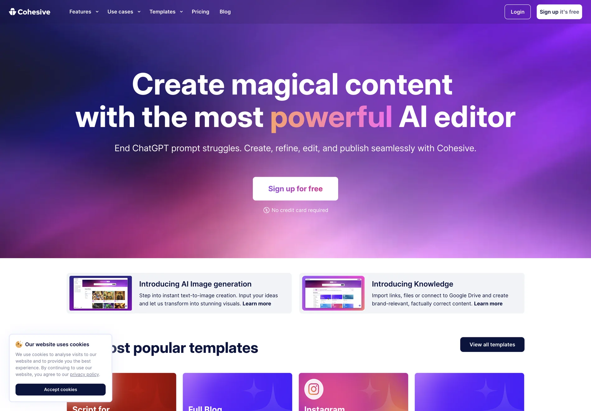 Cohesive: AI-Powered Content Creation for High-Quality Outputs