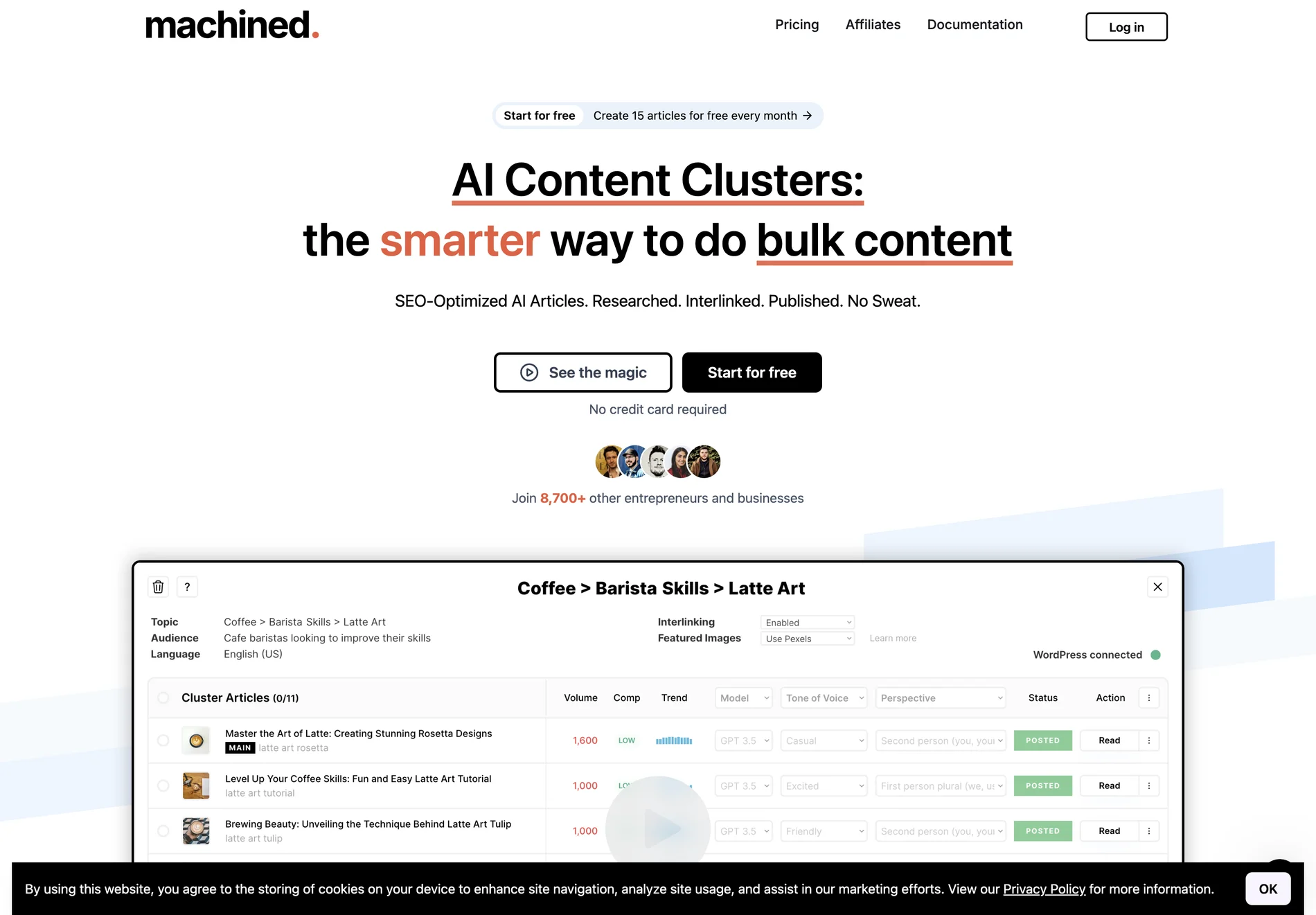 Machined: AI-Powered Content Creation for SEO Success