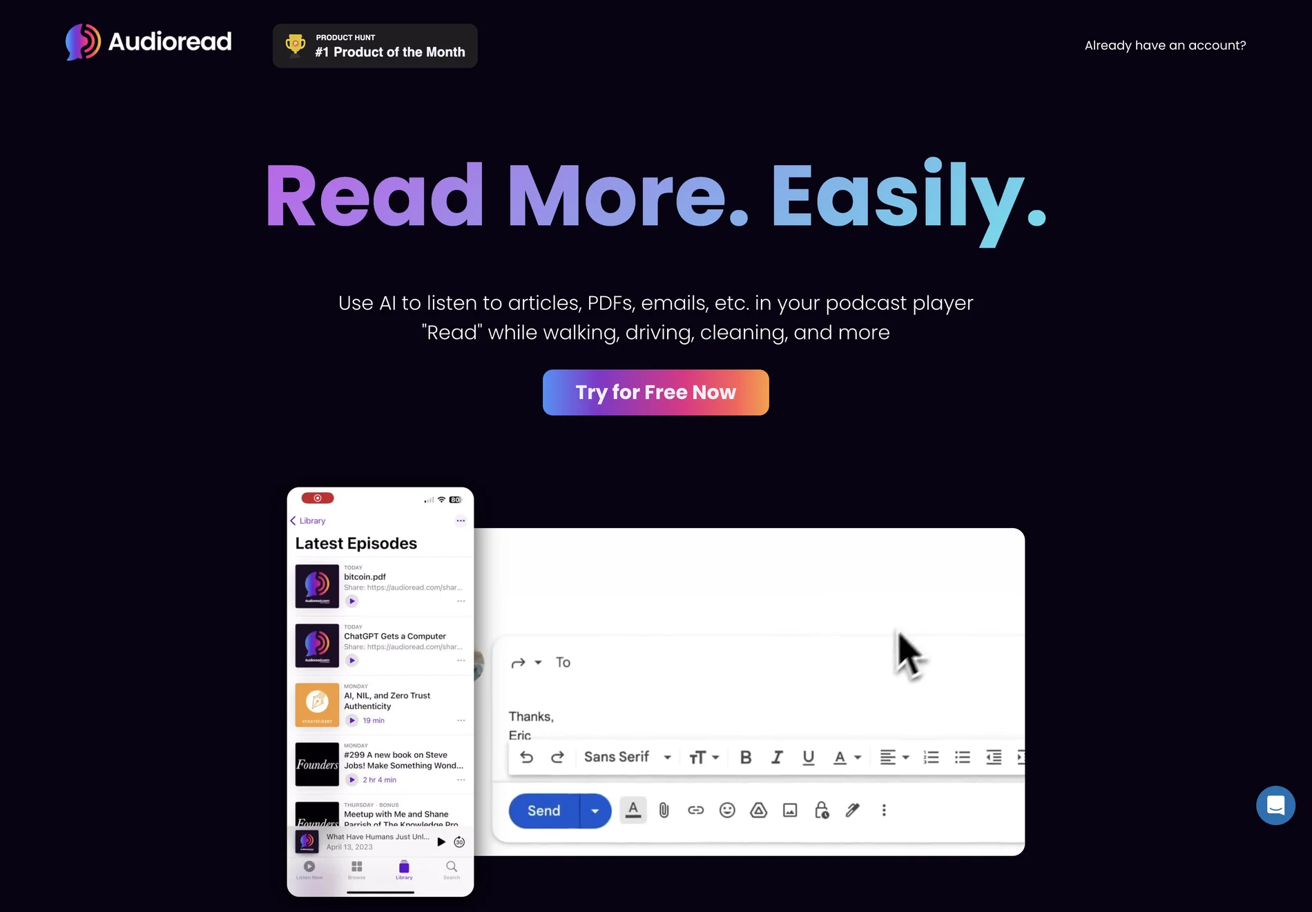 Audioread: Transform Text into Audio for Multitasking and Learning