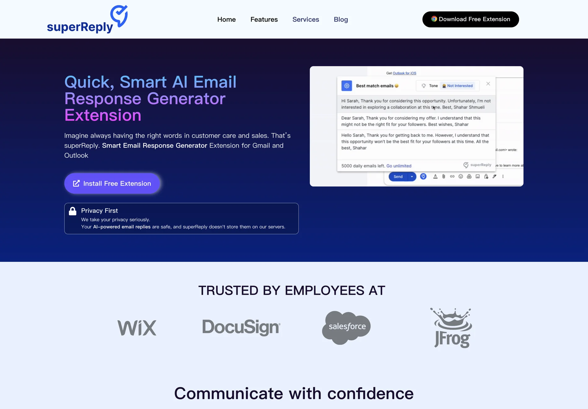 superReply: AI-Powered Email Response Generator for Enhanced Productivity