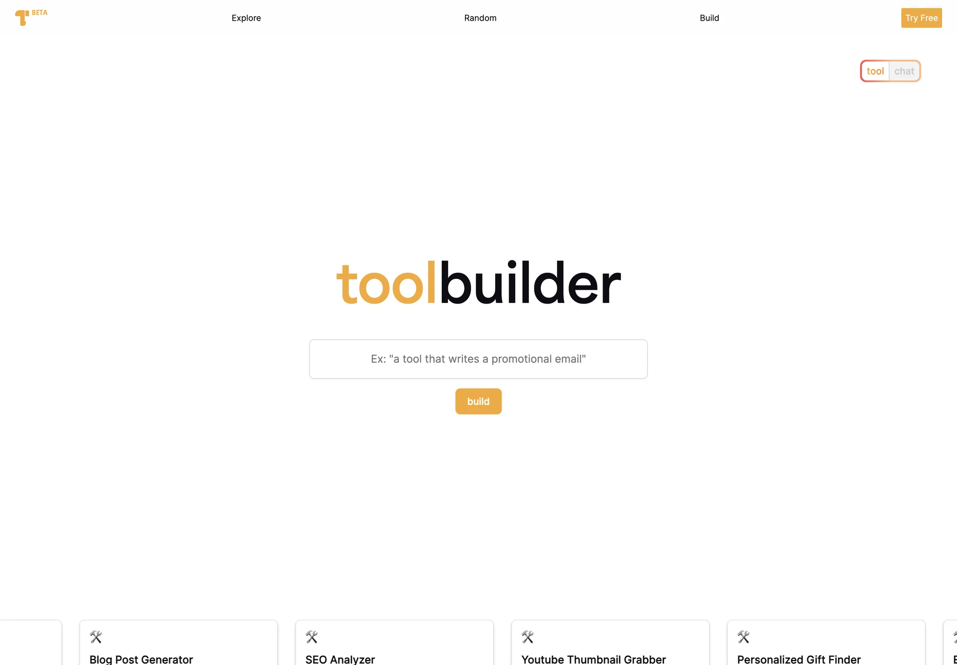 toolbuilder: Build Custom AI Tools Without Coding - Start for Free