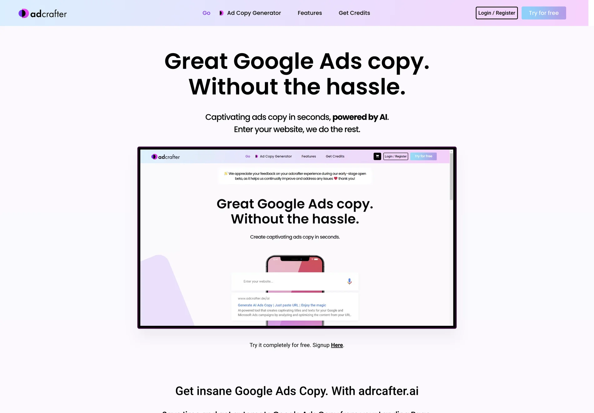 adcrafter.ai: AI-Powered Ad Copywriting Made Easy