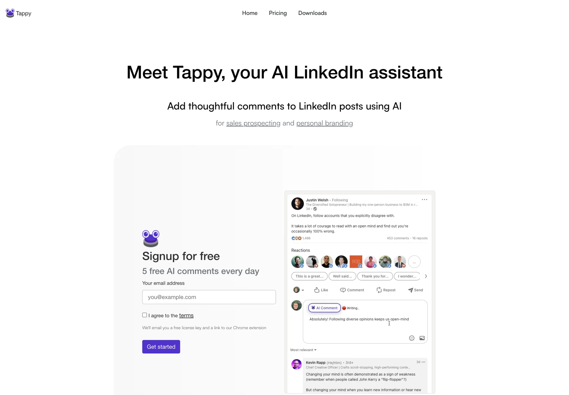 Tappy: AI-Powered LinkedIn Assistant for Thoughtful Comments