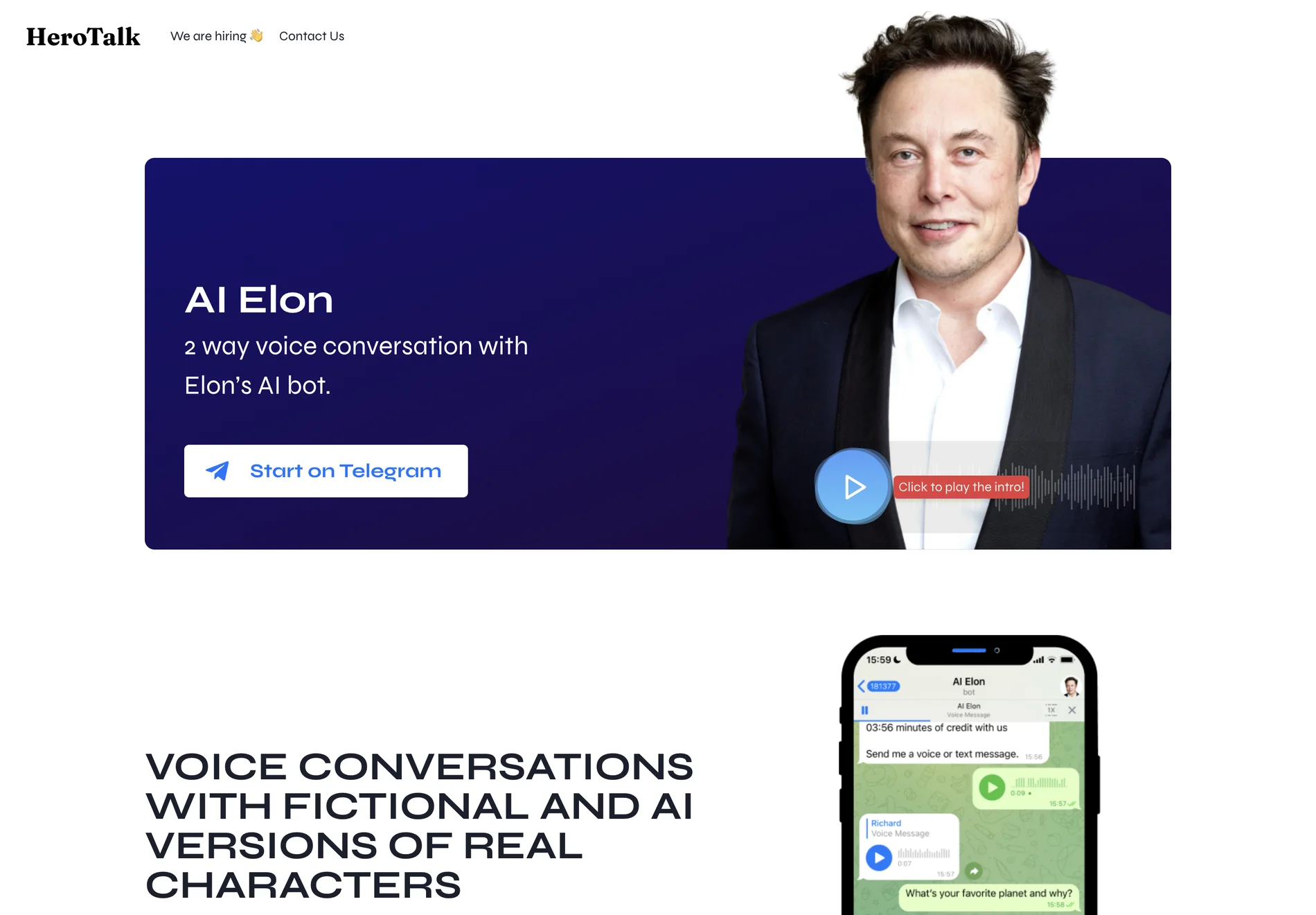 HeroTalk.AI: Engage in Voice Conversations with AI Characters