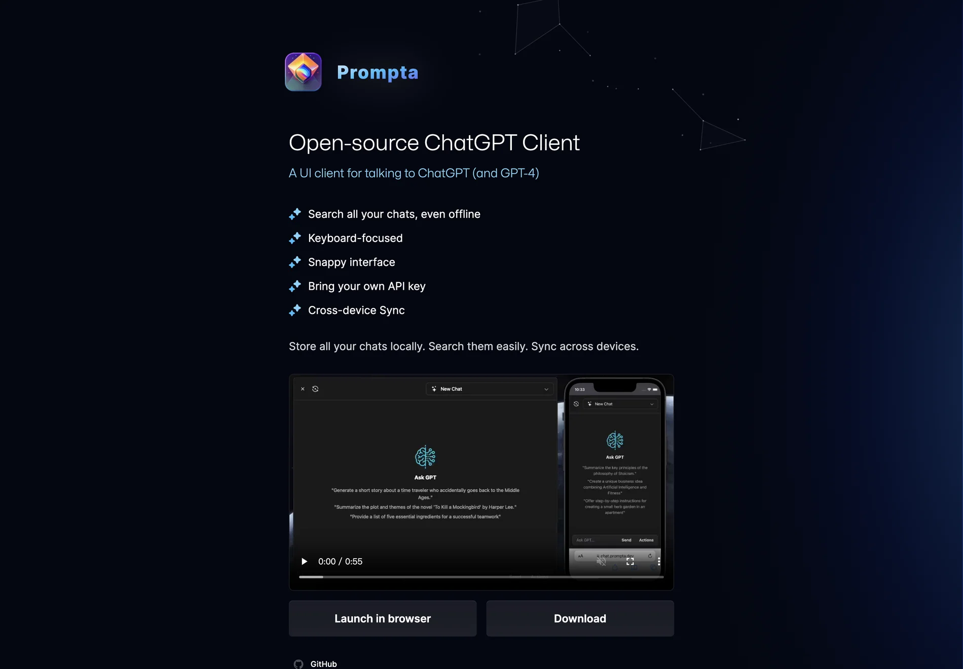 Prompta - Open-source ChatGPT Client