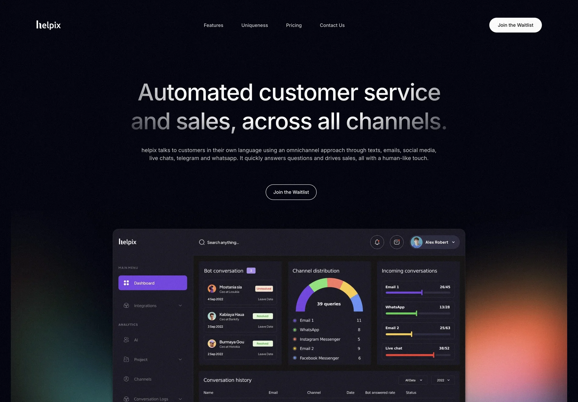 Automated, Intelligent Customer Service - helpix AI