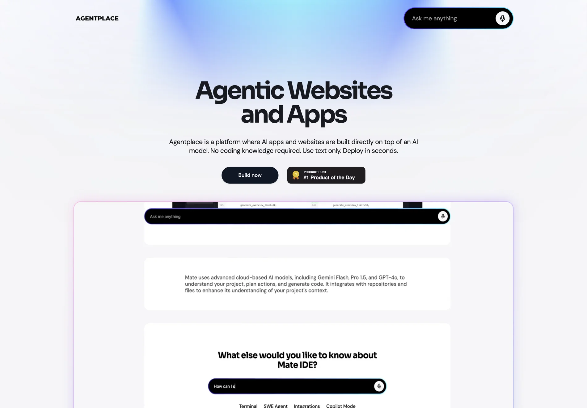 Agentplace: Create Dynamic AI Websites and Apps Without Coding