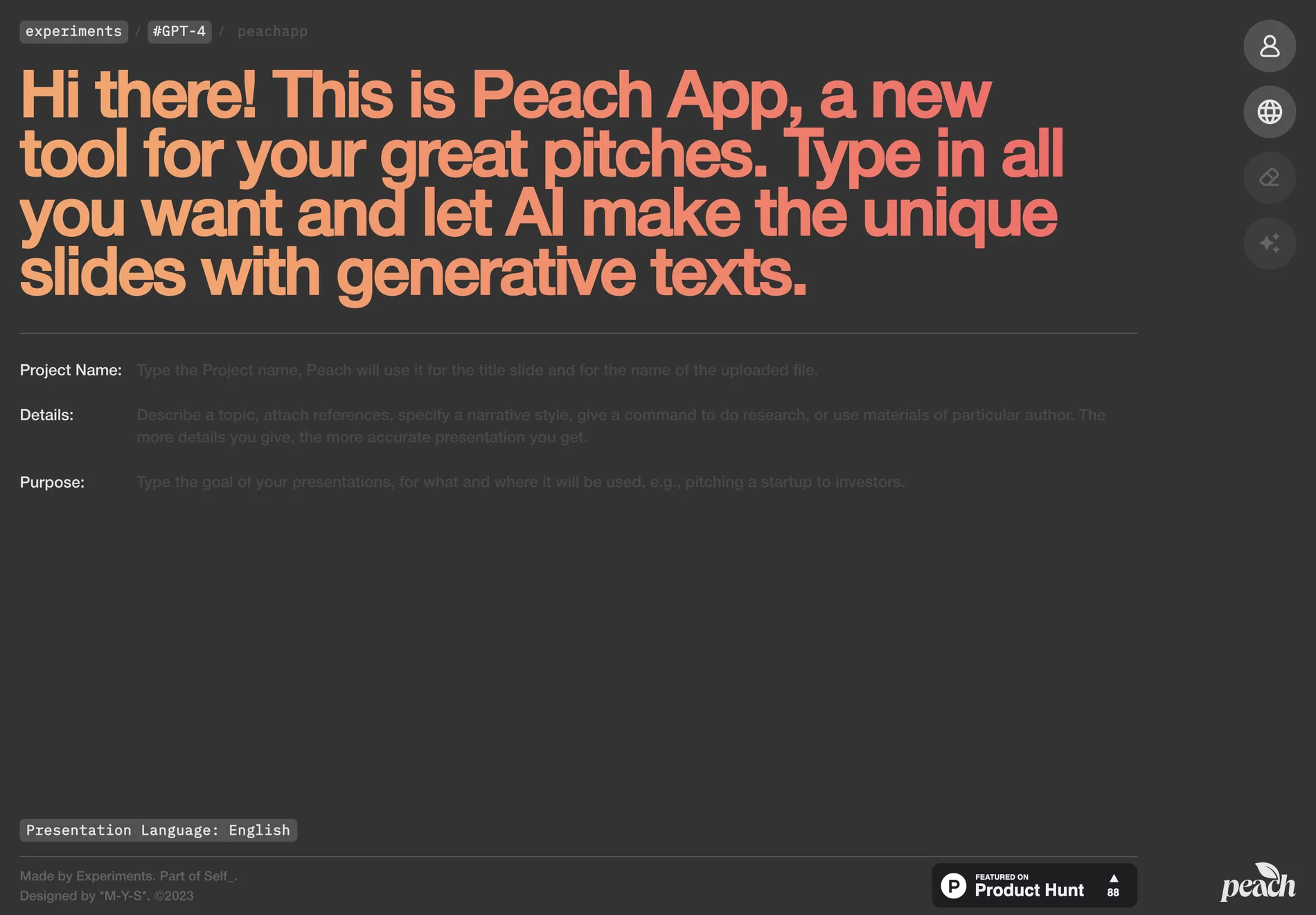 Peach App: AI-Powered Generative Presentations