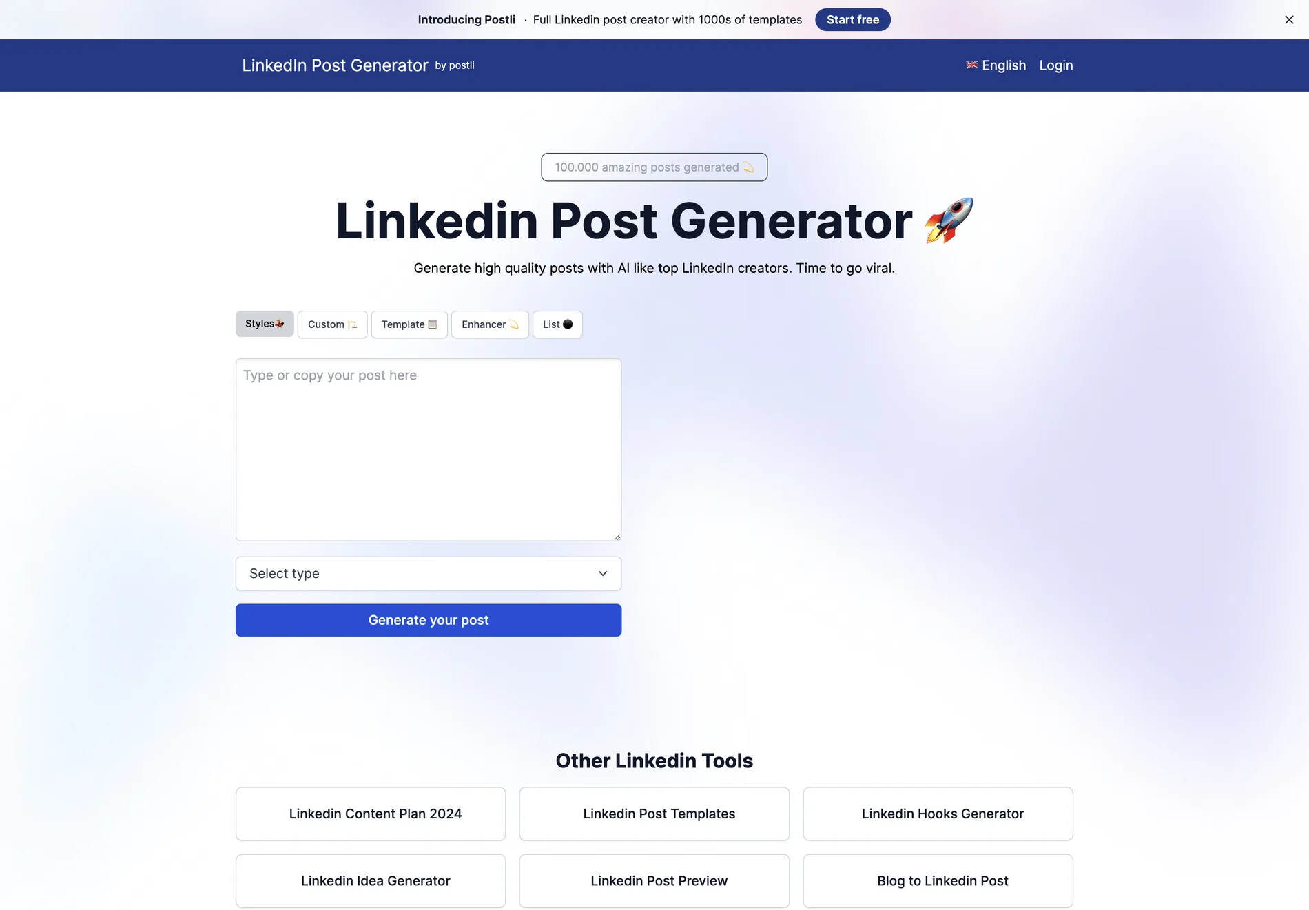 LinkedIn Post Generator by Postli: Create High-Quality Posts with Ease