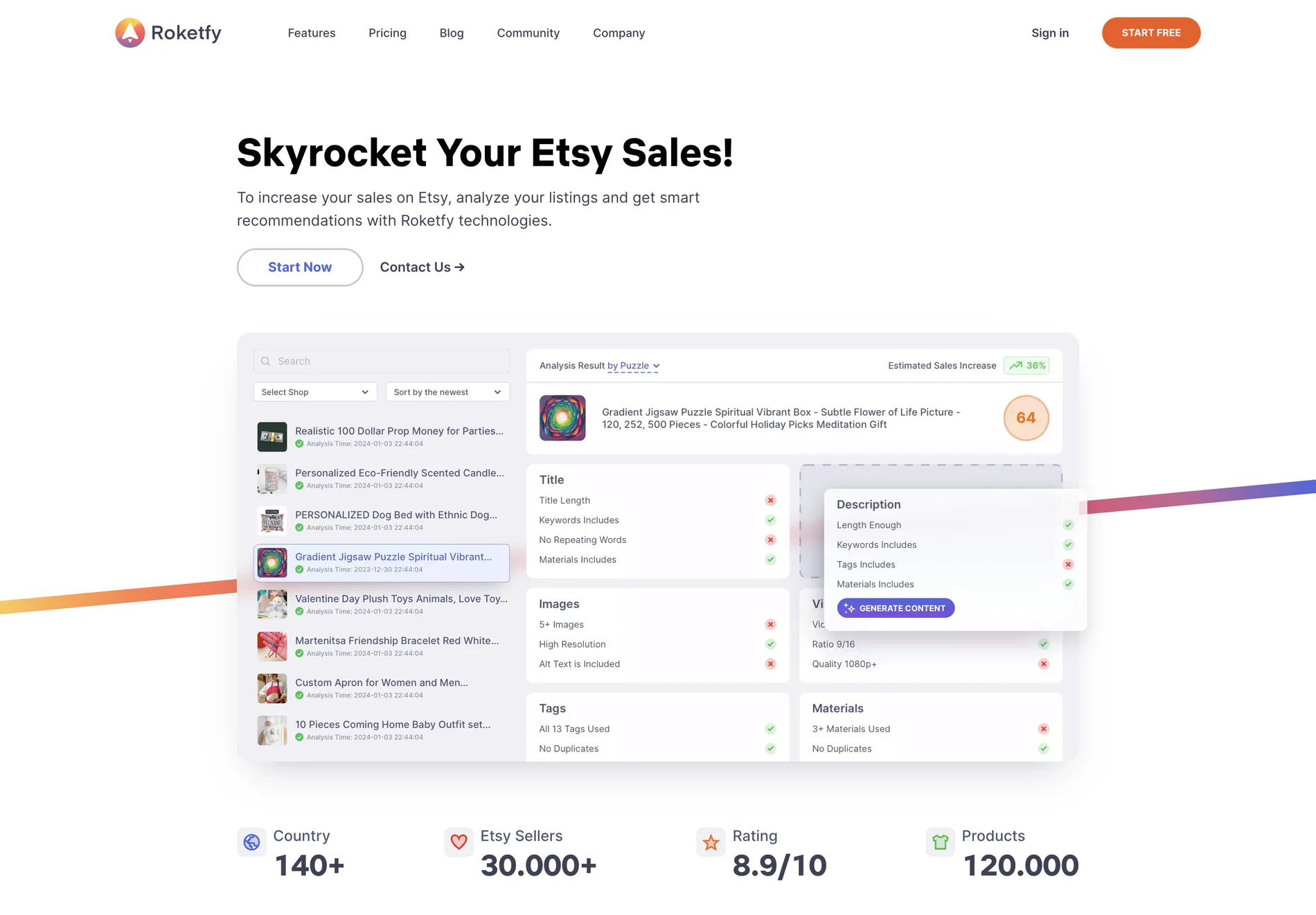 Skyrocket Your Online Sales with Roketfy - AI-Powered Etsy Sales Booster