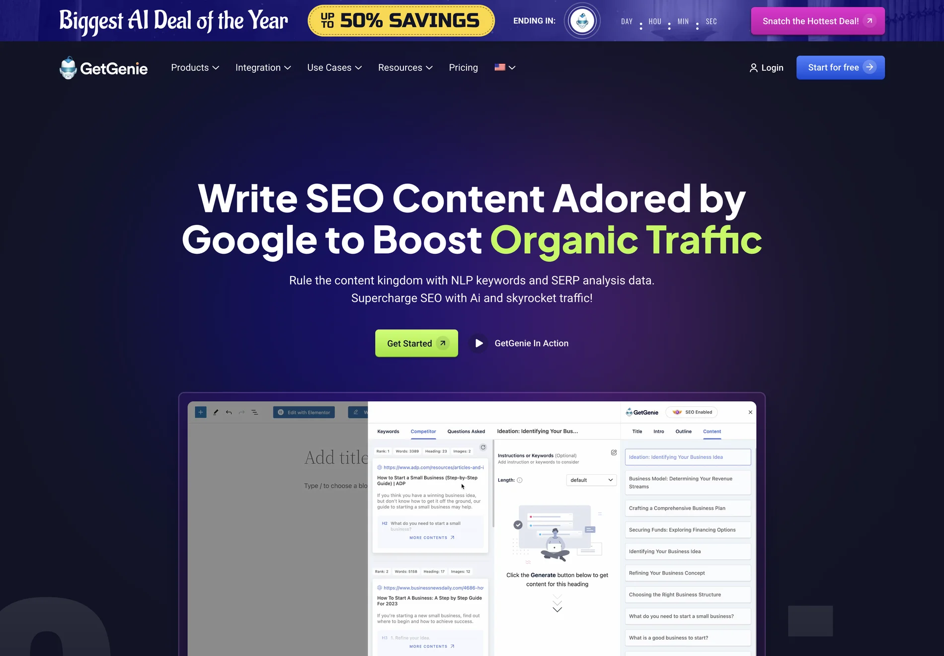 GetGenie: AI-Powered SEO and Content Optimization Tool