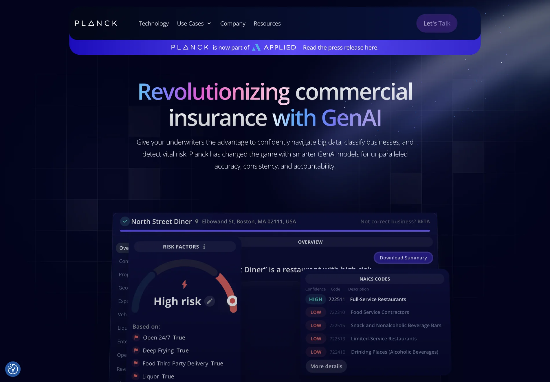 Planck: Revolutionizing Commercial Insurance with Advanced GenAI Models