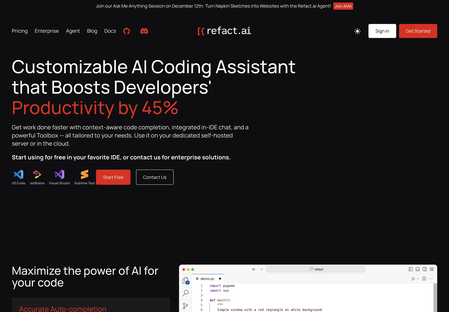 Refact.ai: AI-Powered Coding Assistant for Enhanced Developer Productivity