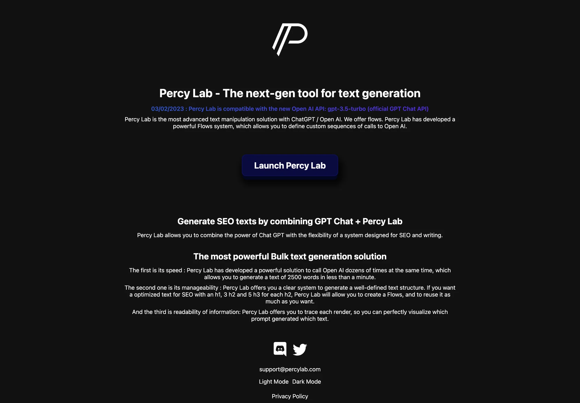 Advanced Text Generation with Percy Lab