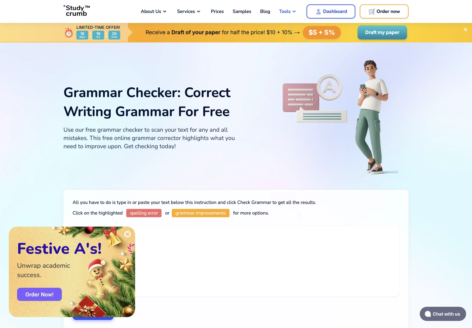 StudyCrumb's Grammar Checker: Free Online Tool for Perfect Writing