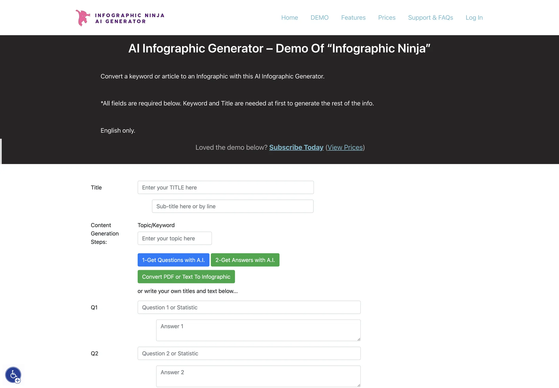 AI Infographic Generator - Demo of "Infographic Ninja"