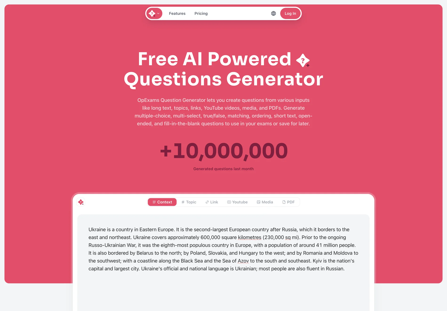 OpExams Question Generator: AI-Powered Question Creation