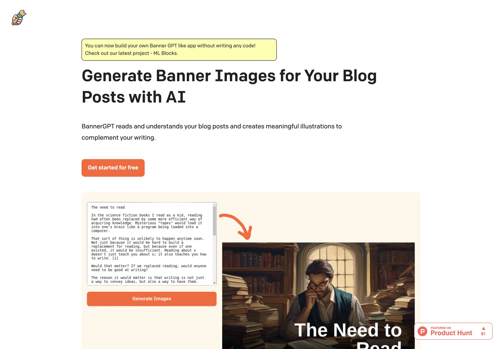 Banner GPT: AI-Powered Illustrations for Your Blog Posts