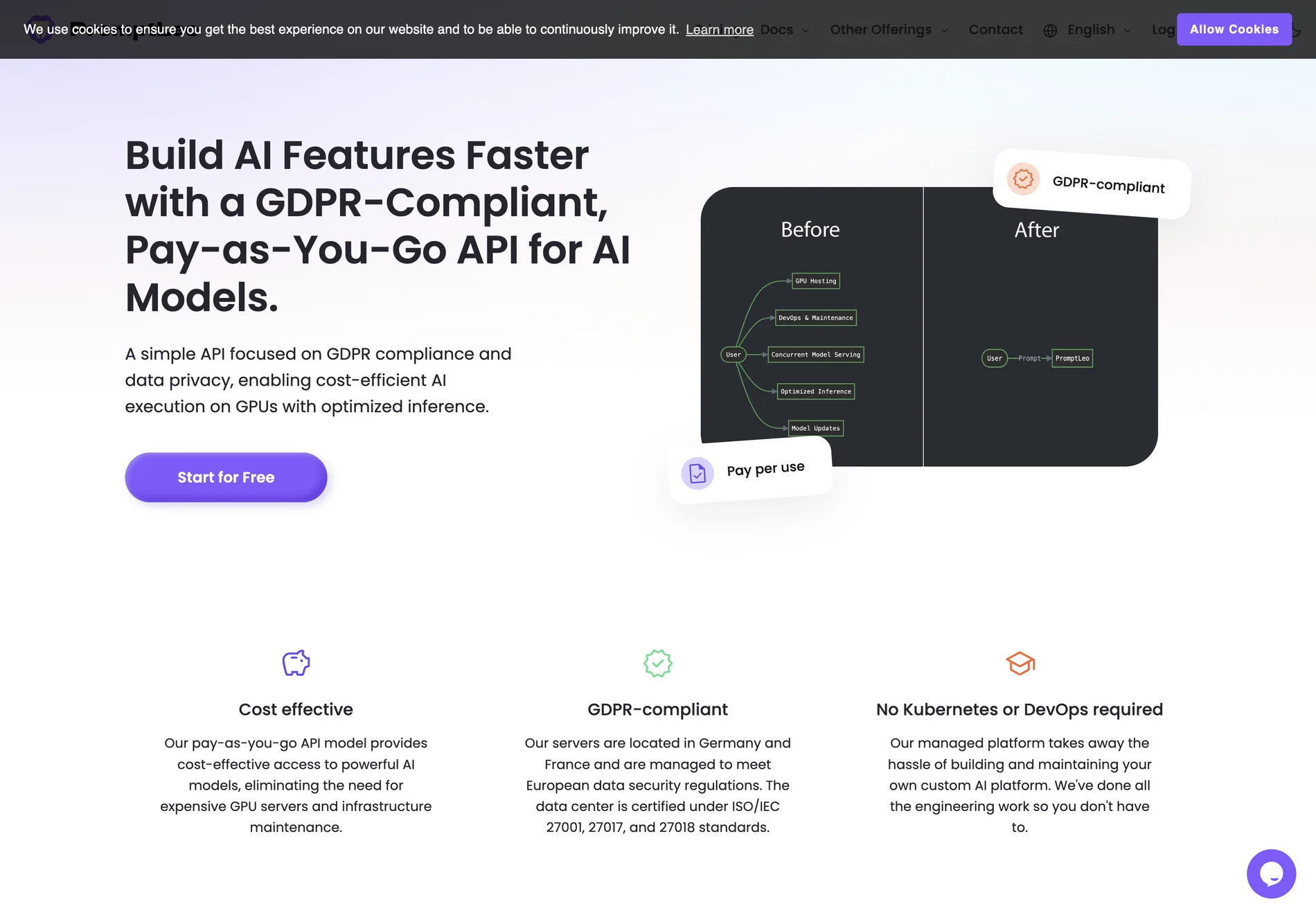 Run AI with a GDPR-Compliant, Pay-as-You-Go API - PromptLeo 🦁