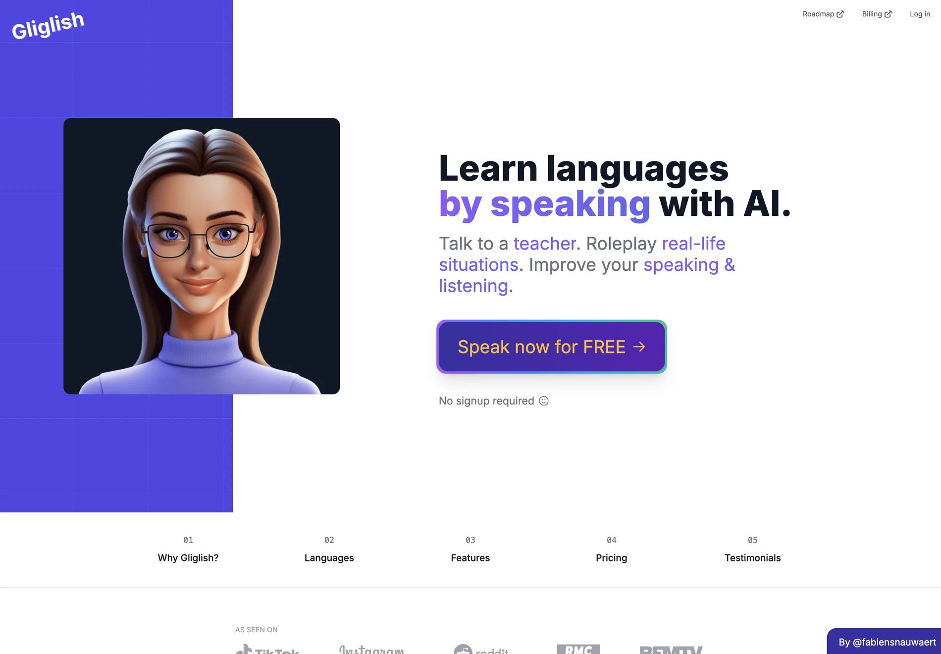 Gliglish: AI-Powered Language Learning for Speaking and Listening