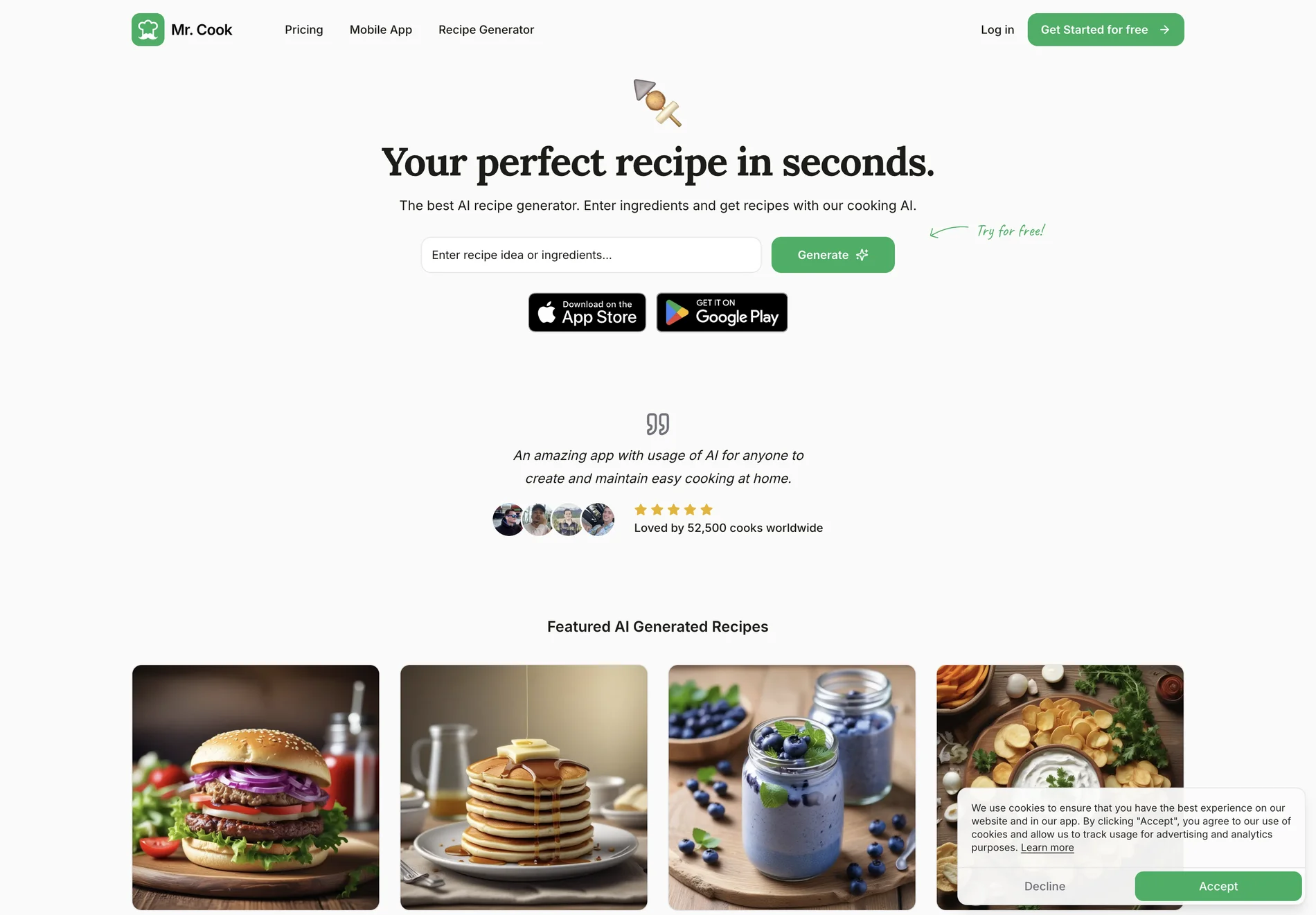 Mr. Cook: The Ultimate AI-Powered Recipe Generator