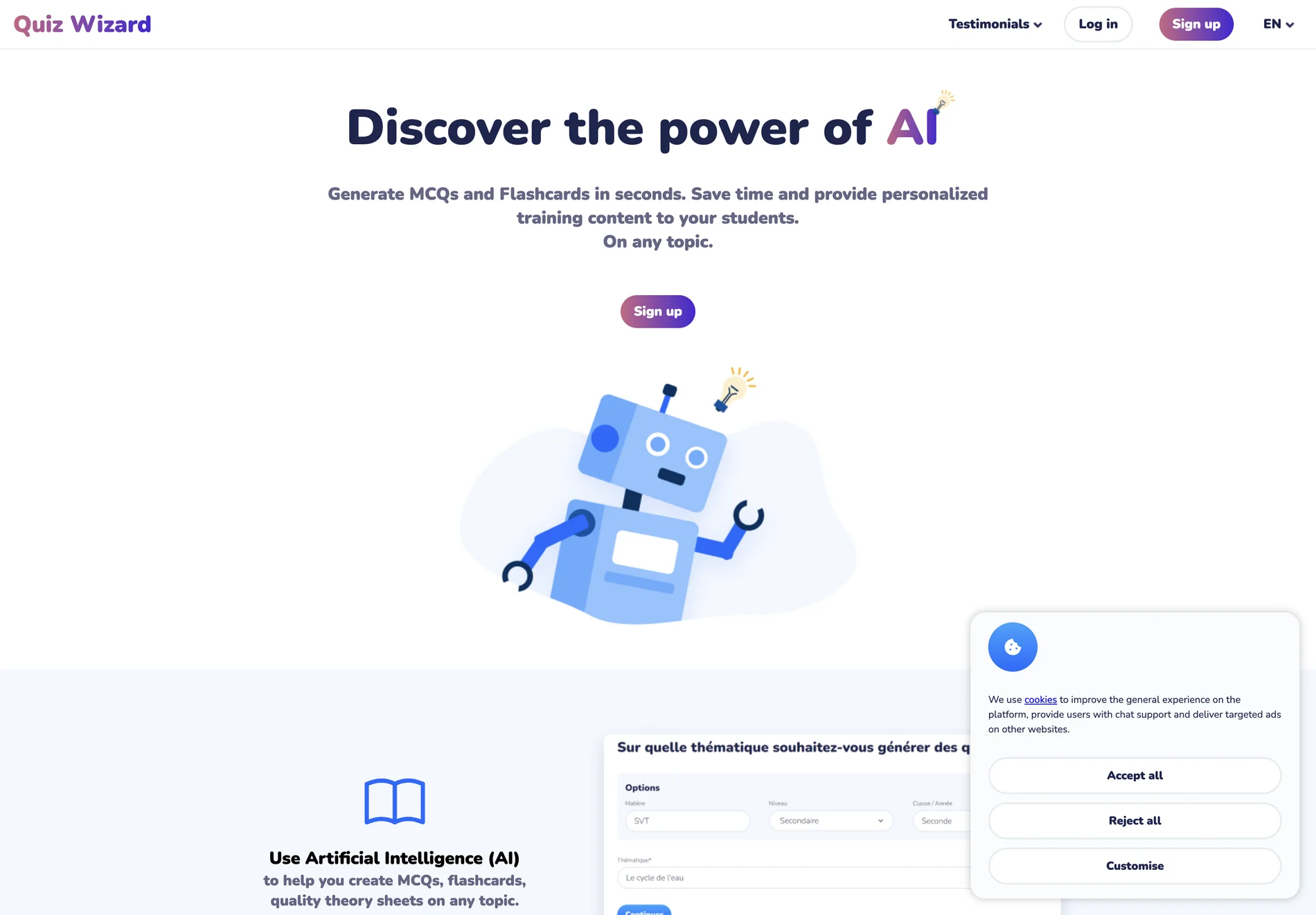 Quiz Wizard: AI-Powered Education Tool for Personalized Learning