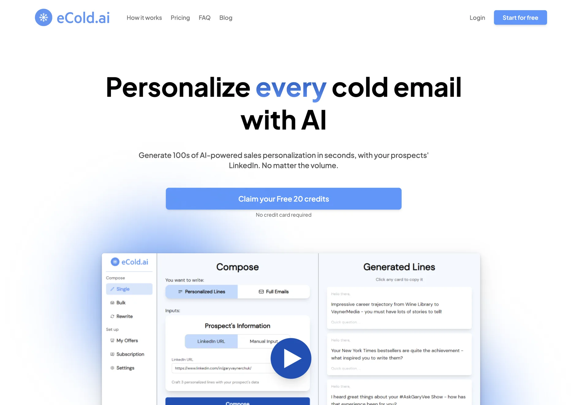 eCold.ai - AI-Powered Cold Email Personalization in Bulk