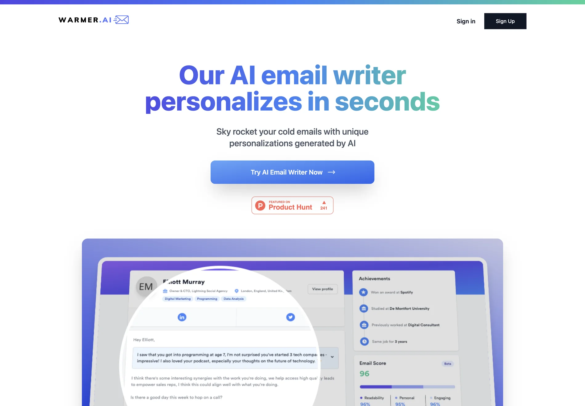 Warmer.ai - AI Email Writer: Boost Your Response Rates