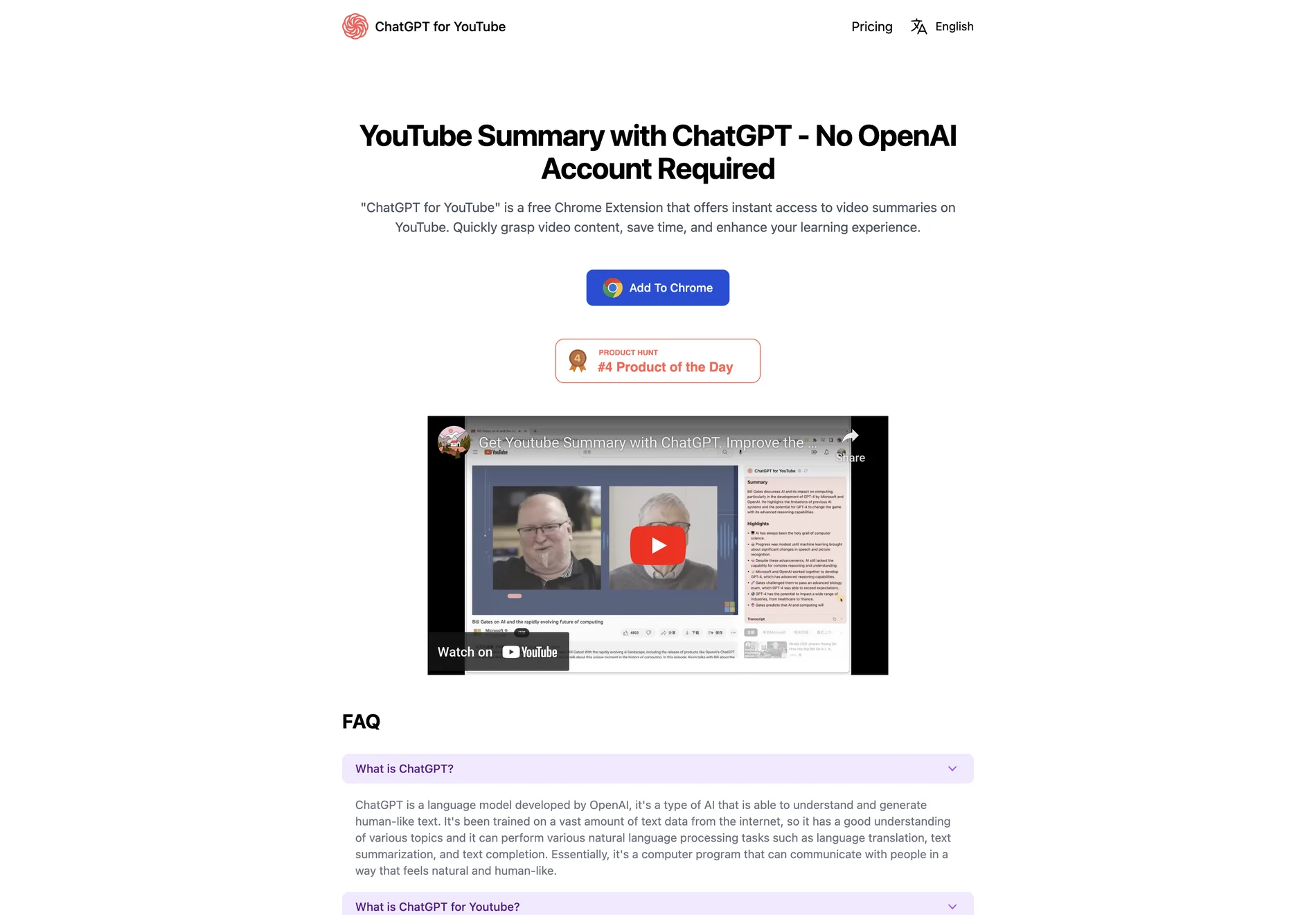 ChatGPT for YouTube: Instant Video Summaries Without an OpenAI Account