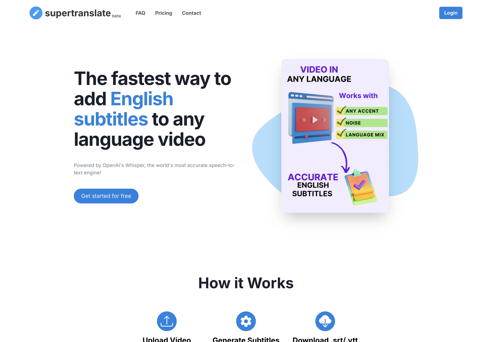 supertranslatebeta: Automatically Add English Subtitles to Any Language Video