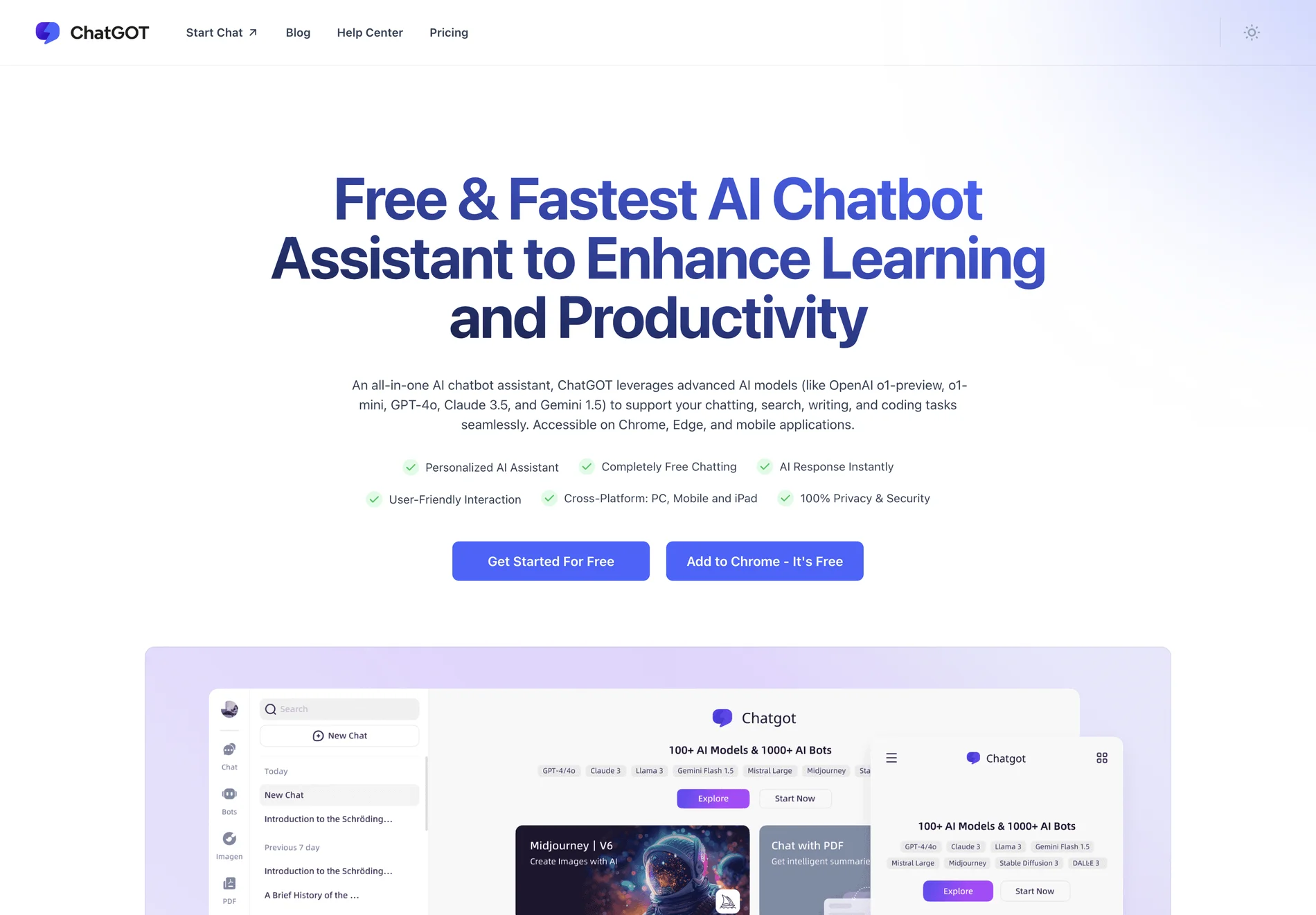 ChatGOT - Free AI Chatbot Assistant Online (No Sign-up)