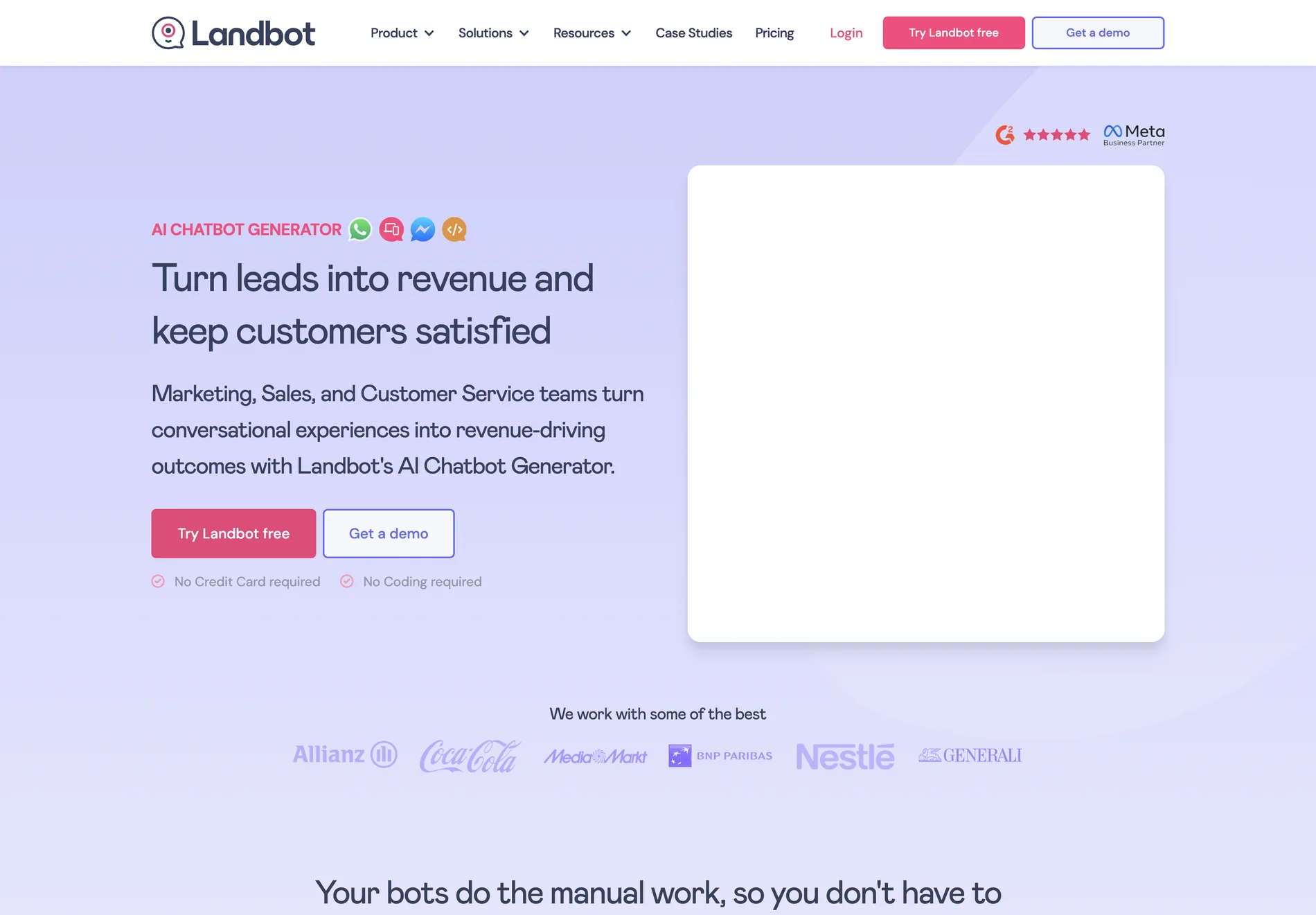 AI Chatbot Generator for Conversational Experiences | Landbot