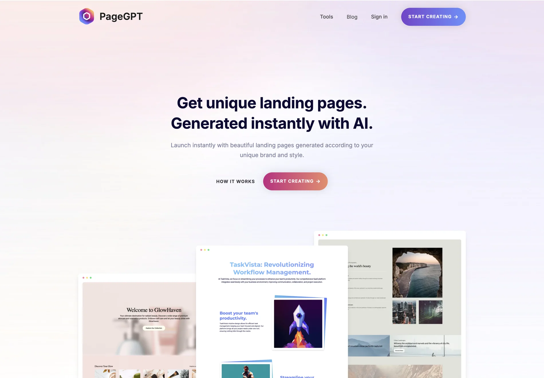 PageGPT: AI-Powered Landing Page Generator for Unique Designs