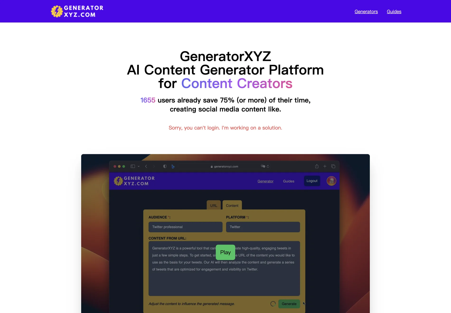 GeneratorXYZ: AI-Powered Content Creation Platform