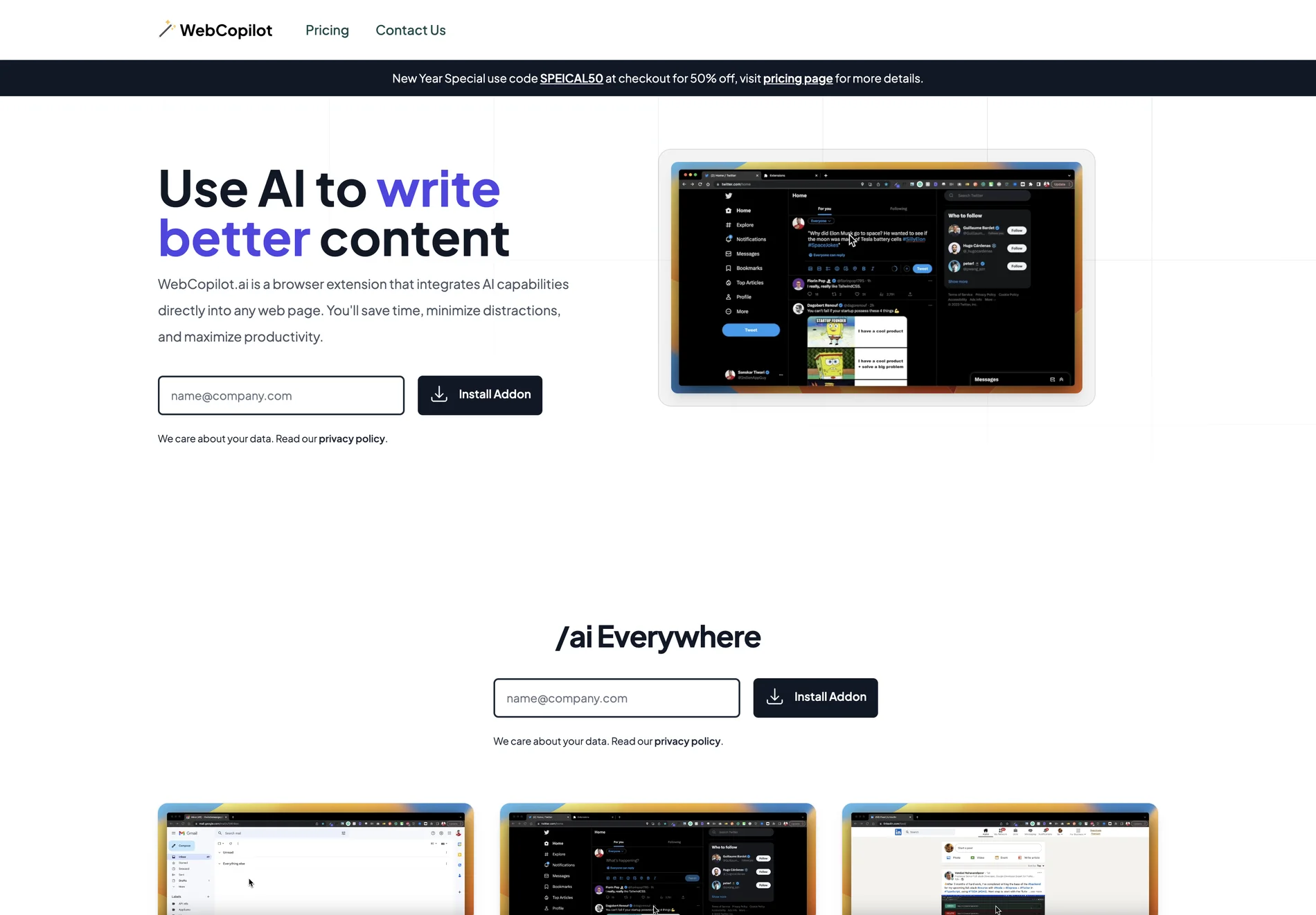 WebCopilot.ai - Streamline Content Creation on Any Web Page