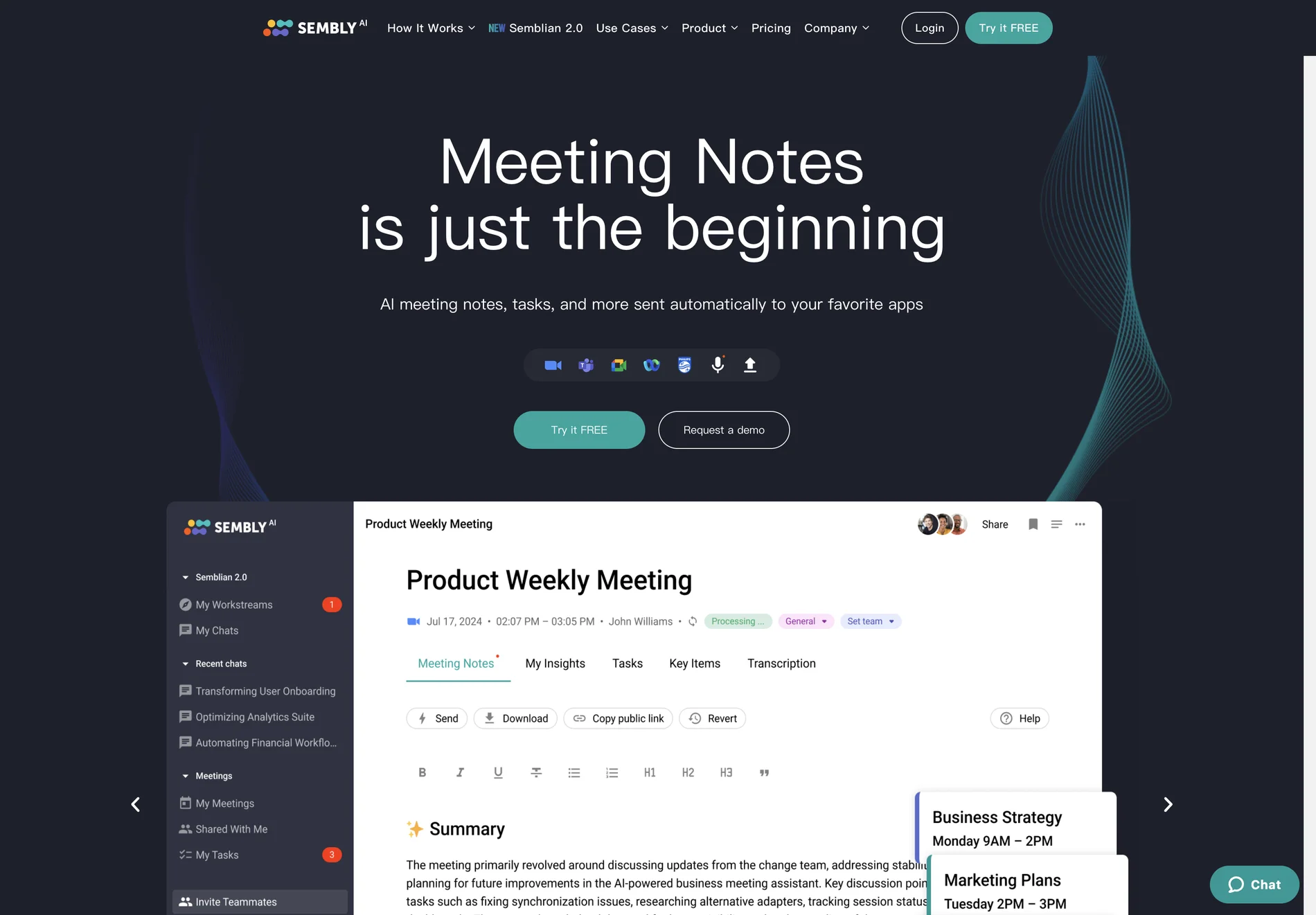 Semblian 2.0: AI-Powered Meeting Assistant for Enhanced Productivity