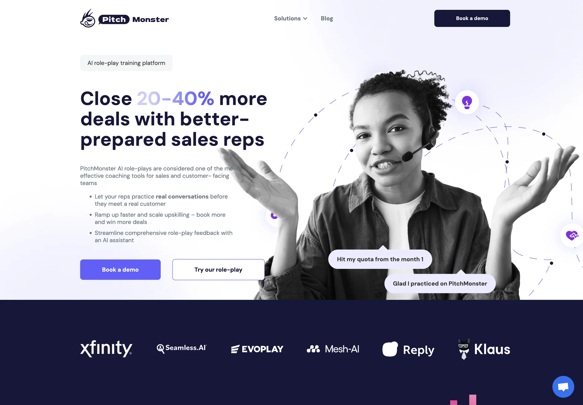 AI-Powered Sales Role-Play Training Software - PitchMonster.io