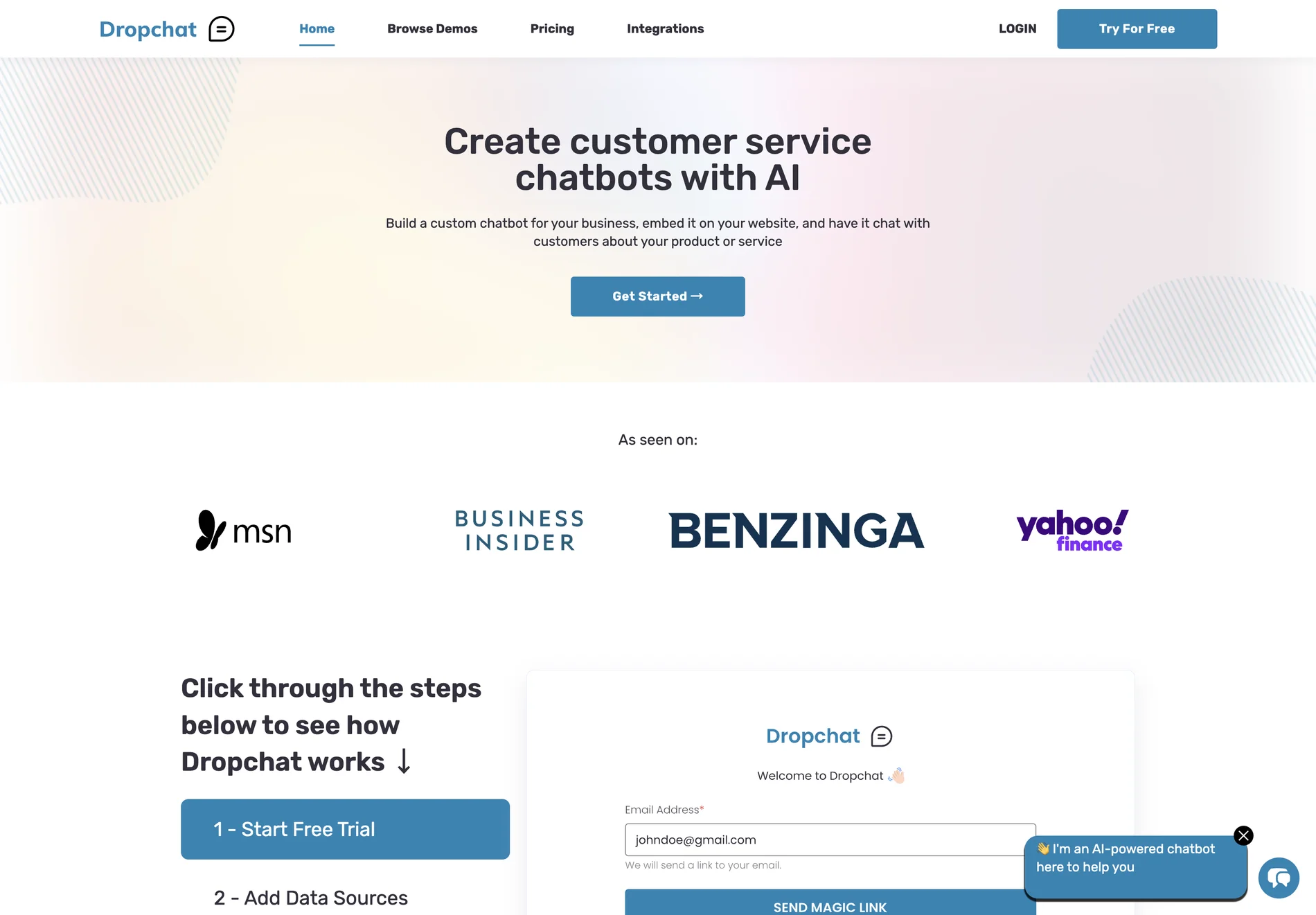 Dropchat: AI-Powered Chatbots for Enhanced Customer Service