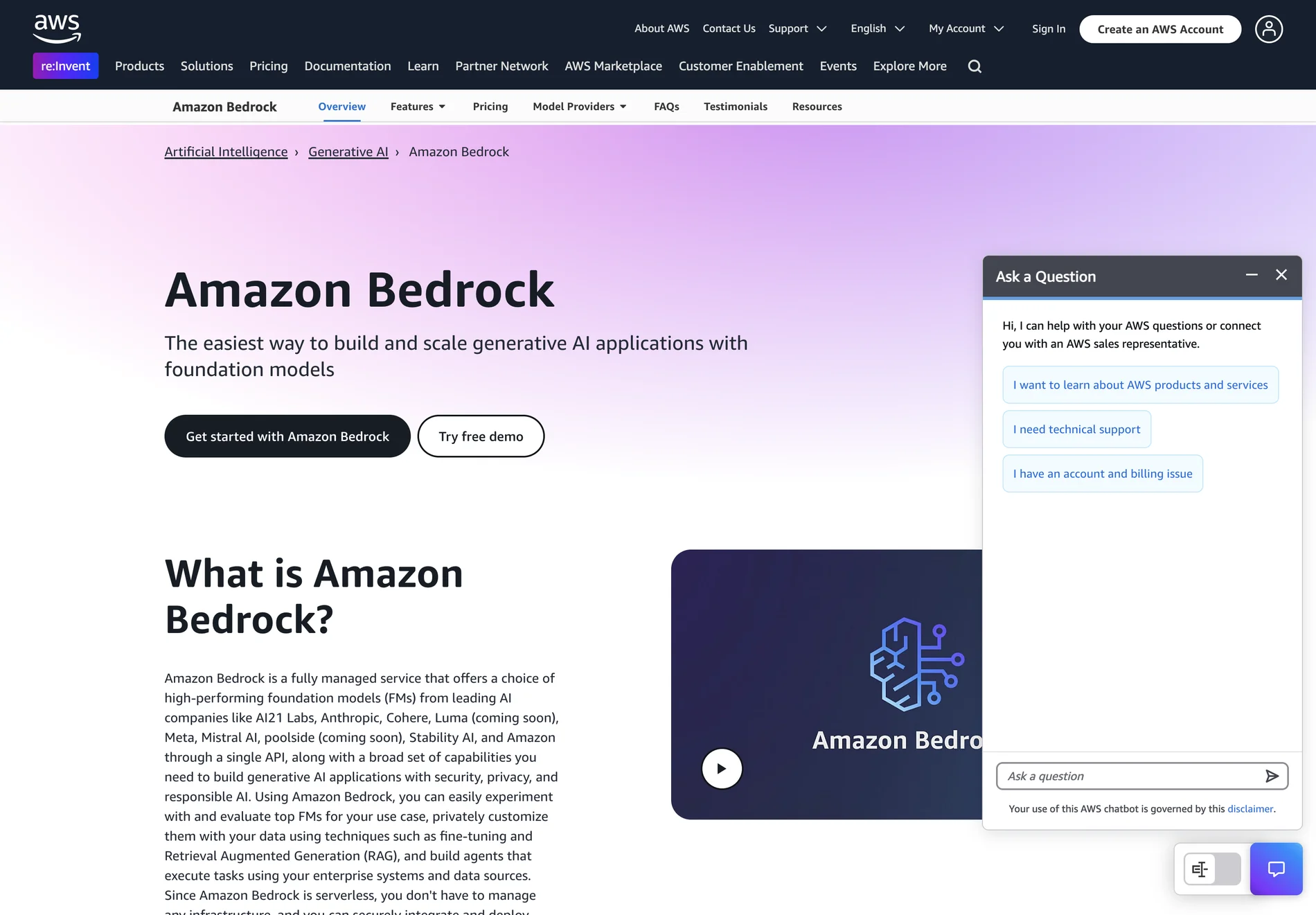 Amazon Bedrock: Build and Scale Generative AI Applications with Foundation Models