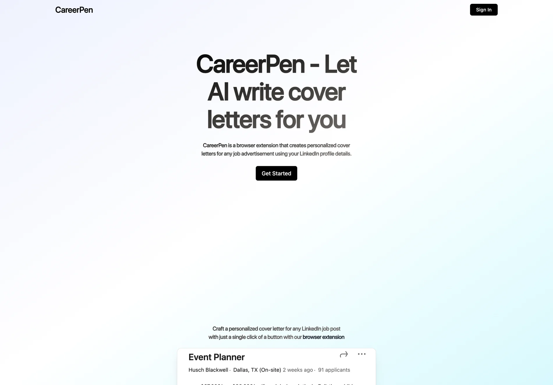 CareerPen: AI-Powered Cover Letter Generator for Job Seekers