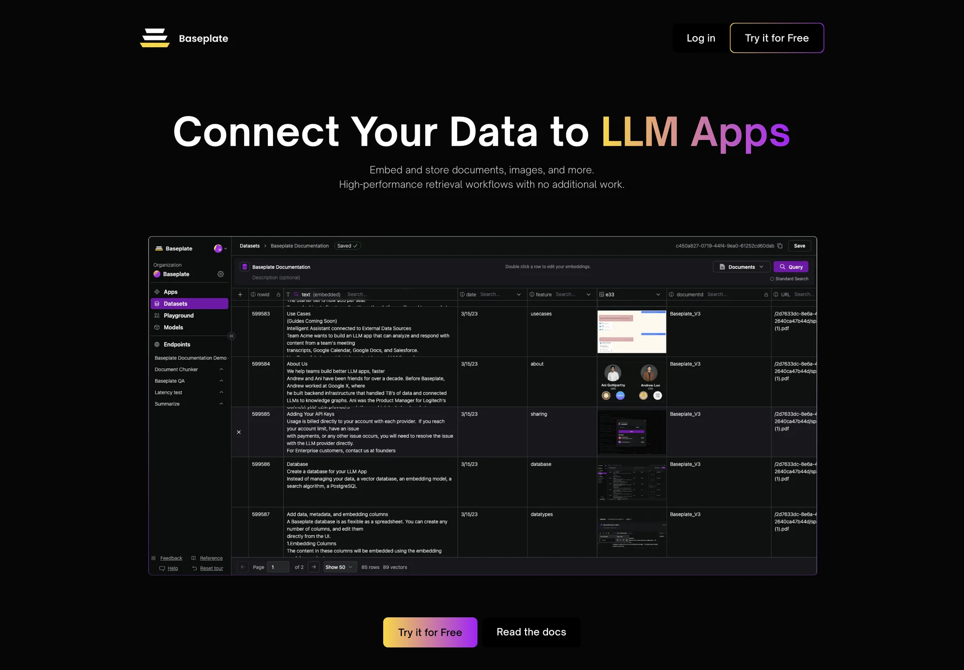 Baseplate: Seamless Data Integration for High-Performance LLM Applications