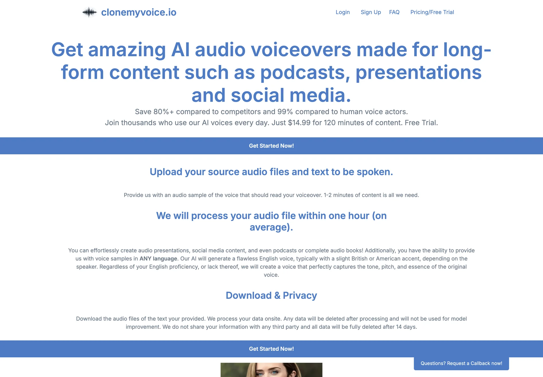 CloneMyVoice: AI-Powered Voice Cloning for Podcasters and Content Creators