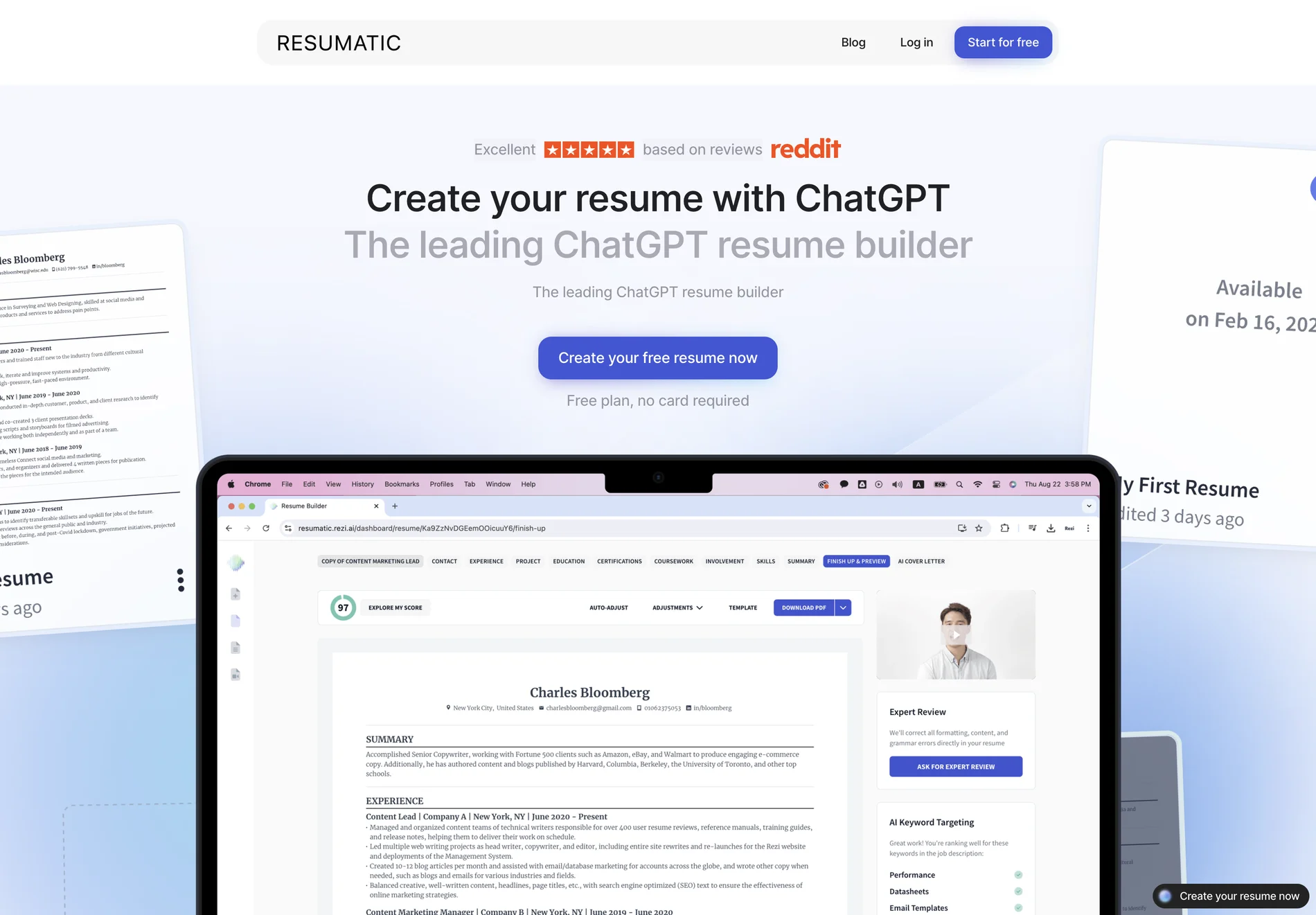 Resumatic - Fastest ChatGPT-Powered Resume Builder