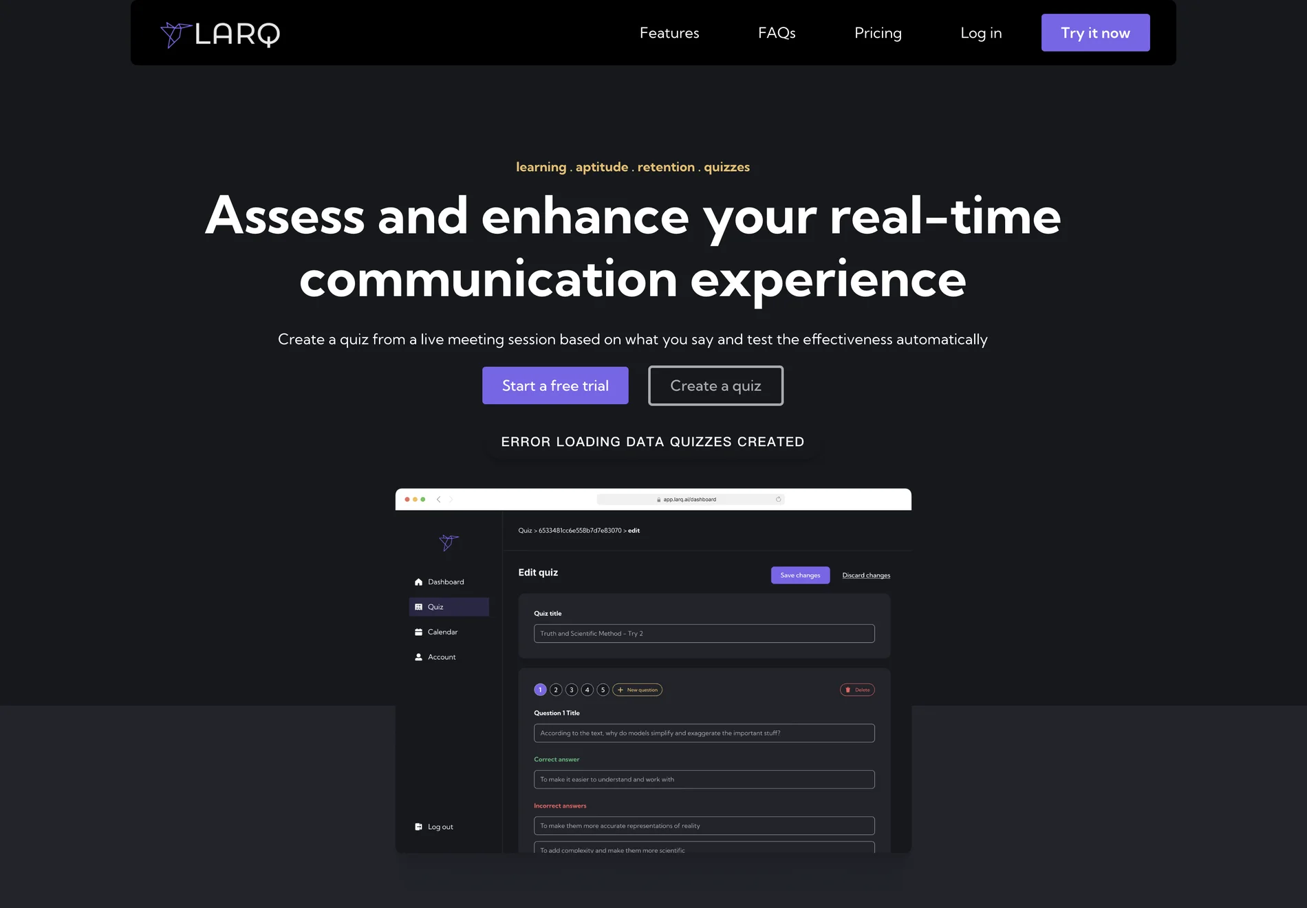 Larq - Revolutionizing Communication with AI-Powered Quizzes