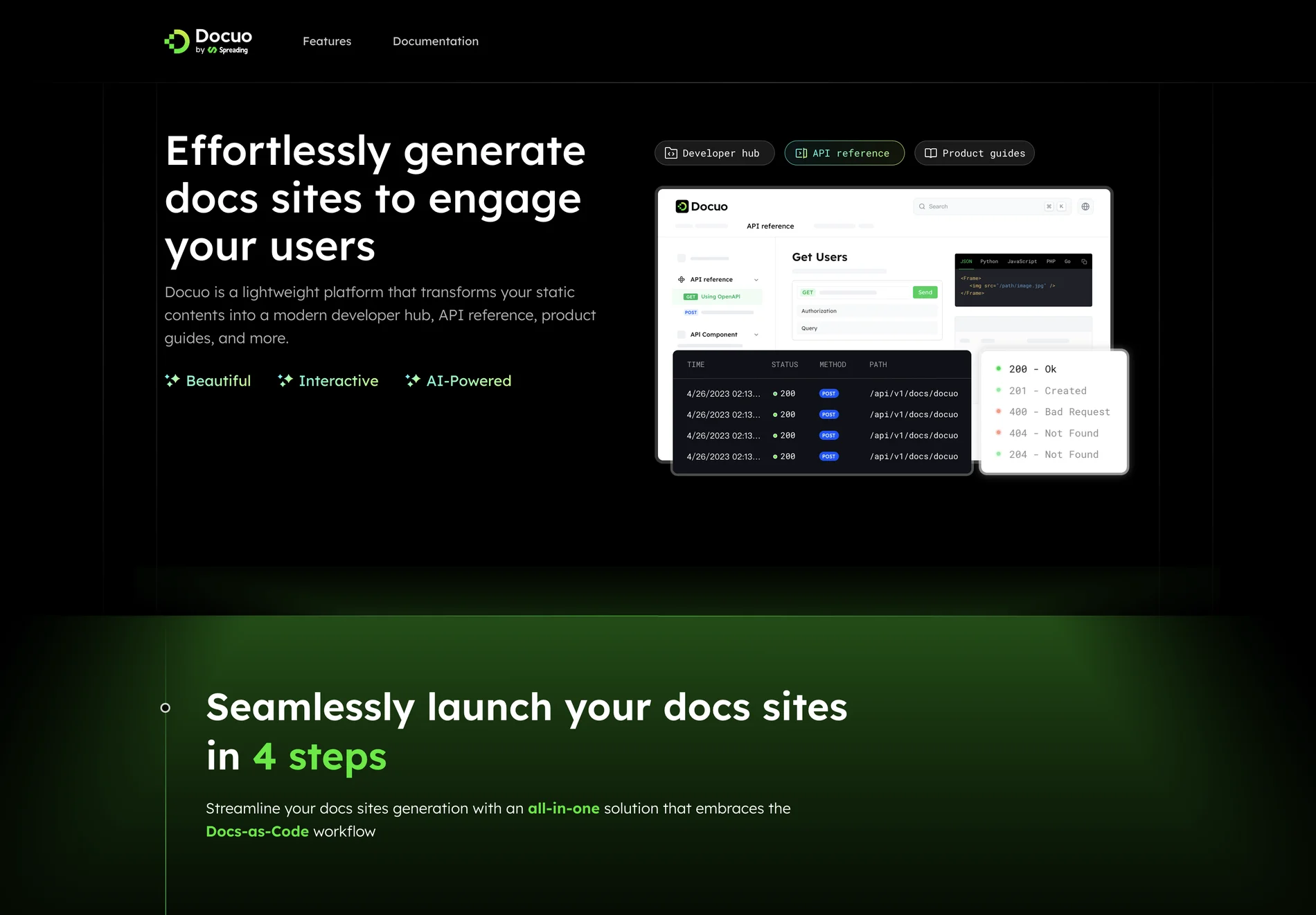 Docuo - Generate Modern Documentation Sites for Developers