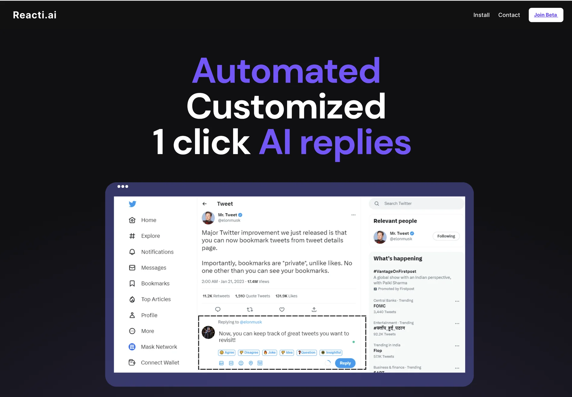 Reacti: Revolutionizing Automated Customized Replies with AI